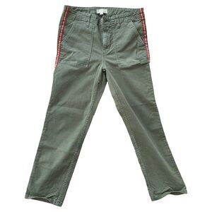Velvet by Graham & Spencer Green Cargo Pants with Red Accents